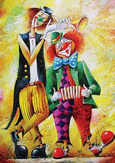 Musician Clowns :: Art Puzzle