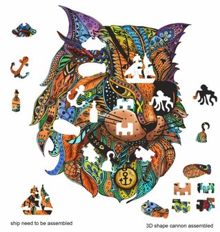 Pirate Cat :: Rainbow Wooden Puzzle