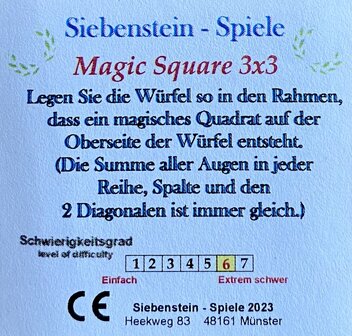 Magic Square 3x3 :: Siebensteinspiele