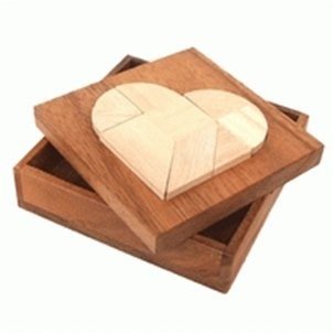 Tangram Heart :: Houten Breinbrekers