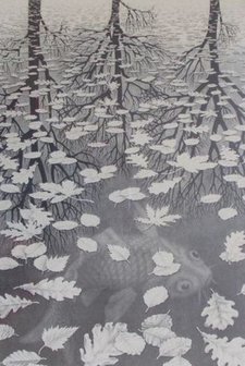 Drie Werelden :: M.C. Escher
