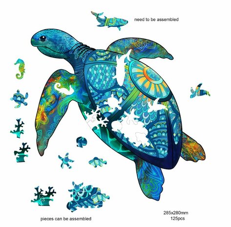 Sea Turtle :: Rainbow Wooden Puzzle