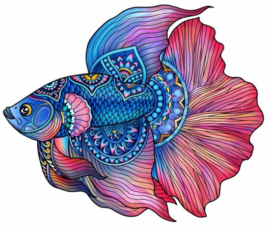Fighting Fish :: Rainbow Wooden Puzzle
