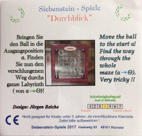 Durchblick offen :: Siebenstein Spiele