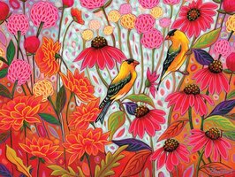 Cobble Hill 275 (XXL) - Springtime Goldfinches