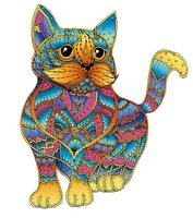 Rainbow Wooden Puzzle: Cat