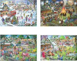 House of Puzzles 4x 500 - Seasons on the Green