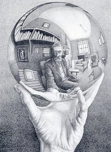 Hand met bol :: M.C. Escher